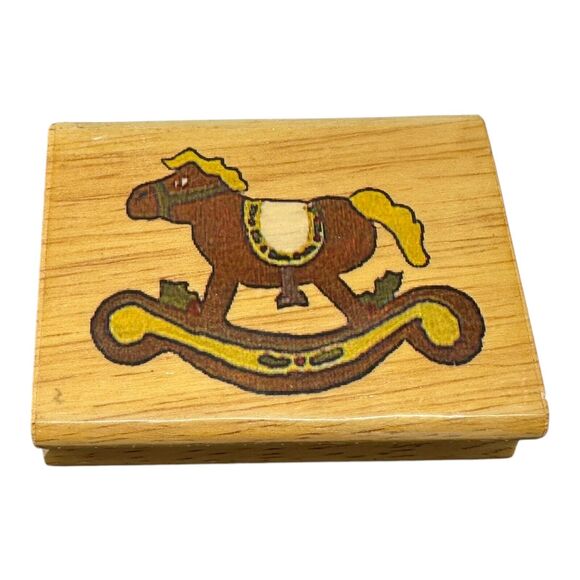 Rocking Horse Wood Mounted Rubber Stamp by Canadian Maple Collections STPX3022 - Picture 6 of 6